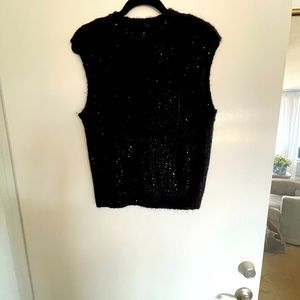 Rag and bone black sweater with subtle sequins  size small